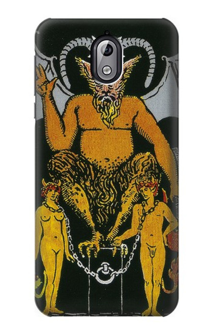 W3740 Carte de tarot le diable Etui Coque Housse et Flip Housse Cuir pour Nokia 3.1