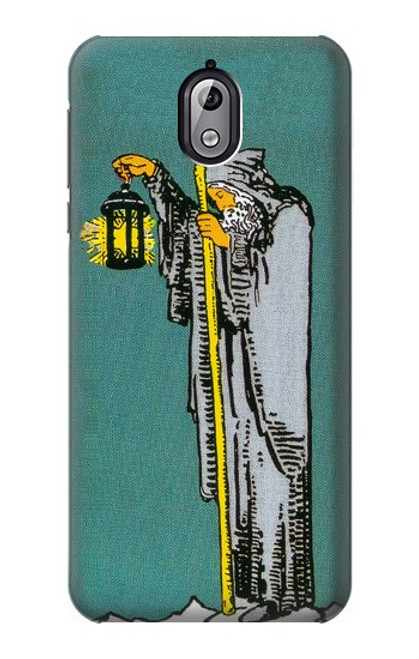 W3741 Carte de tarot l'ermite Etui Coque Housse et Flip Housse Cuir pour Nokia 3.1