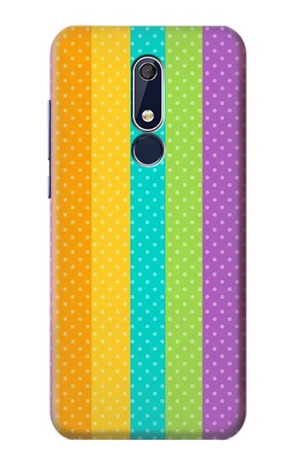 W3678 Vertical arc-en-ciel coloré Etui Coque Housse et Flip Housse Cuir pour Nokia 5.1, Nokia 5 2018