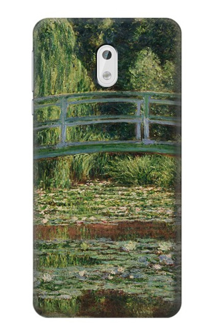 W3674 Claude Monet La passerelle japonaise et la piscine de nénuphars Etui Coque Housse et Flip Housse Cuir pour Nokia 3