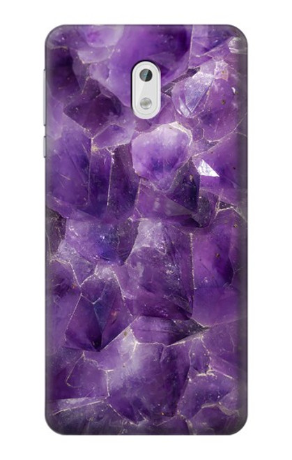 W3713 Graphique violet améthyste à quartz imprimé Etui Coque Housse et Flip Housse Cuir pour Nokia 3