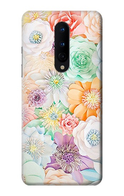 W3705 Fleur florale pastel Etui Coque Housse et Flip Housse Cuir pour OnePlus 8