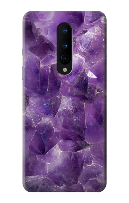 W3713 Graphique violet améthyste à quartz imprimé Etui Coque Housse et Flip Housse Cuir pour OnePlus 8