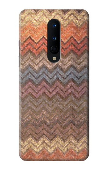 W3752 Motif de tissu en zigzag imprimé graphique Etui Coque Housse et Flip Housse Cuir pour OnePlus 8