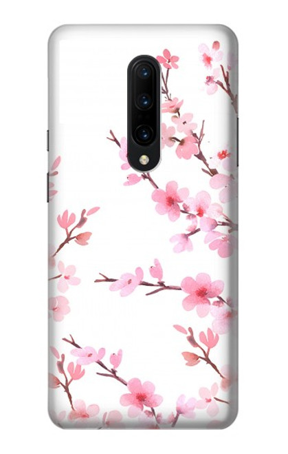 W3707 Fleur de cerisier rose fleur de printemps Etui Coque Housse et Flip Housse Cuir pour OnePlus 7 Pro