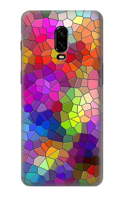 W3677 Mosaïques de briques colorées Etui Coque Housse et Flip Housse Cuir pour OnePlus 6T