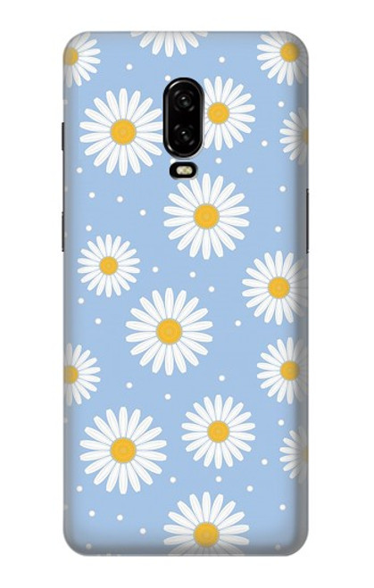 W3681 Motif de fleurs de marguerite Etui Coque Housse et Flip Housse Cuir pour OnePlus 6T