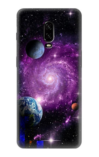 W3689 Planète spatiale Galaxy Etui Coque Housse et Flip Housse Cuir pour OnePlus 6T