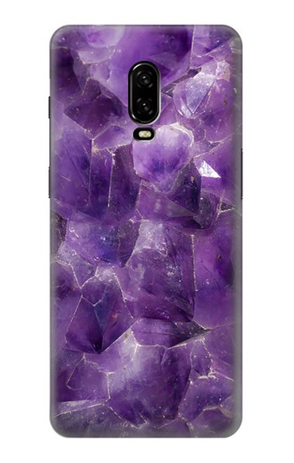 W3713 Graphique violet améthyste à quartz imprimé Etui Coque Housse et Flip Housse Cuir pour OnePlus 6T