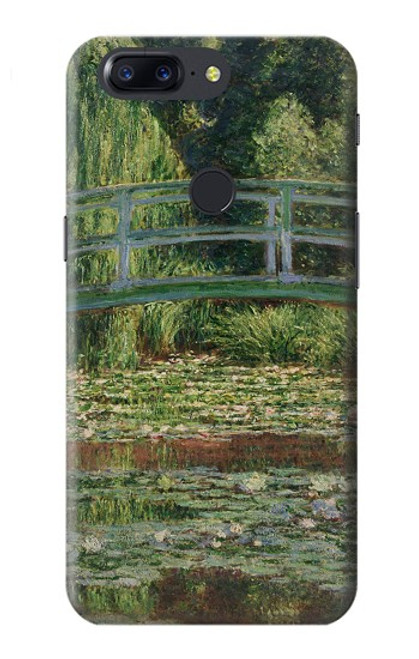 W3674 Claude Monet La passerelle japonaise et la piscine de nénuphars Etui Coque Housse et Flip Housse Cuir pour OnePlus 5T