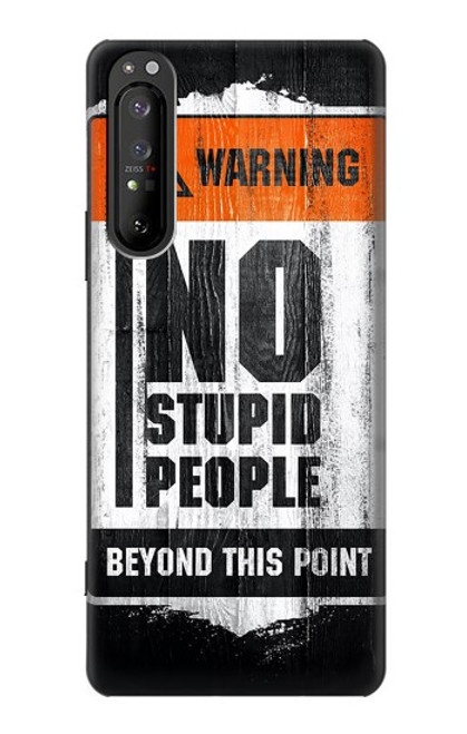W3704 Pas de gens stupides Etui Coque Housse et Flip Housse Cuir pour Sony Xperia 1 II