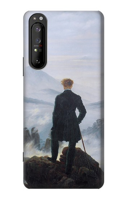 W3789 Wanderer above the Sea of Fog Etui Coque Housse et Flip Housse Cuir pour Sony Xperia 1 II