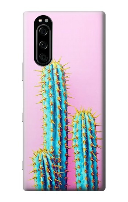 W3673 Cactus Etui Coque Housse et Flip Housse Cuir pour Sony Xperia 5