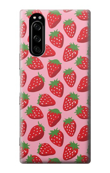 W3719 Modèle de fraise Etui Coque Housse et Flip Housse Cuir pour Sony Xperia 5