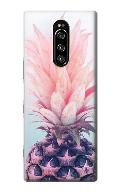 W3711 Ananas rose Etui Coque Housse et Flip Housse Cuir pour Sony Xperia 1