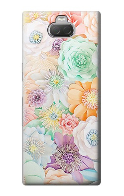 W3705 Fleur florale pastel Etui Coque Housse et Flip Housse Cuir pour Sony Xperia 10