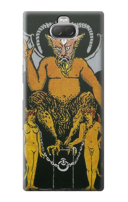 W3740 Carte de tarot le diable Etui Coque Housse et Flip Housse Cuir pour Sony Xperia 10