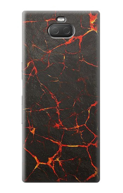 W3696 Magma de lave Etui Coque Housse et Flip Housse Cuir pour Sony Xperia 10 Plus