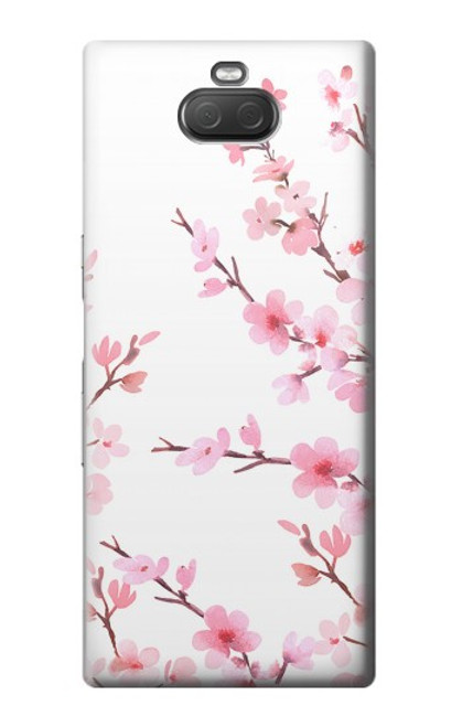 W3707 Fleur de cerisier rose fleur de printemps Etui Coque Housse et Flip Housse Cuir pour Sony Xperia 10 Plus