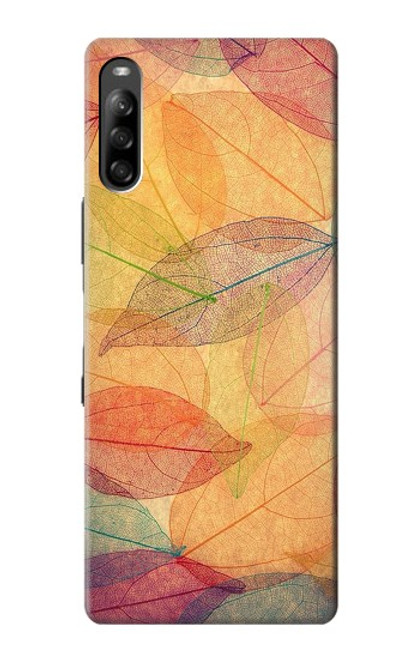 W3686 Automne Feuille Automne Etui Coque Housse et Flip Housse Cuir pour Sony Xperia L4