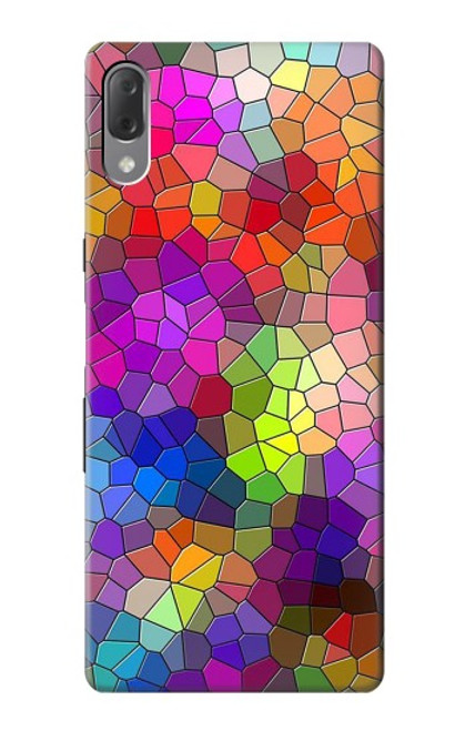 W3677 Mosaïques de briques colorées Etui Coque Housse et Flip Housse Cuir pour Sony Xperia L3