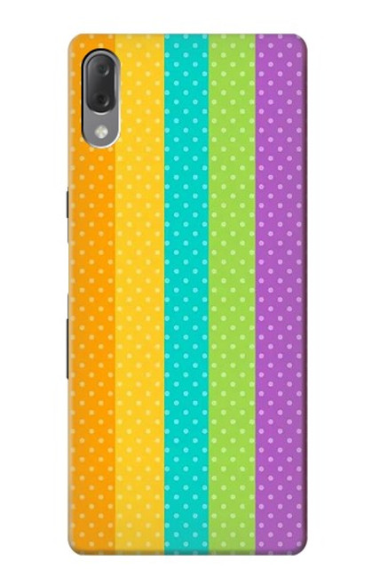 W3678 Vertical arc-en-ciel coloré Etui Coque Housse et Flip Housse Cuir pour Sony Xperia L3