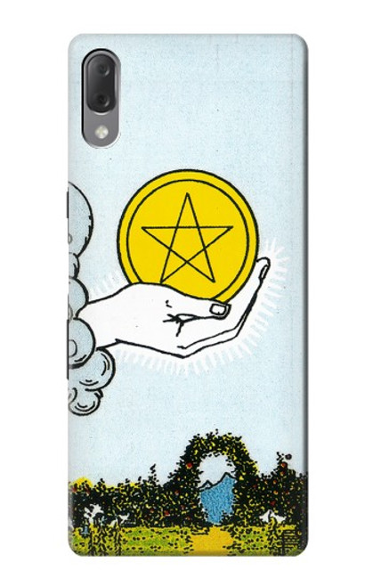 W3722 Carte de tarot Pièces de l'As des Pentacles Etui Coque Housse et Flip Housse Cuir pour Sony Xperia L3