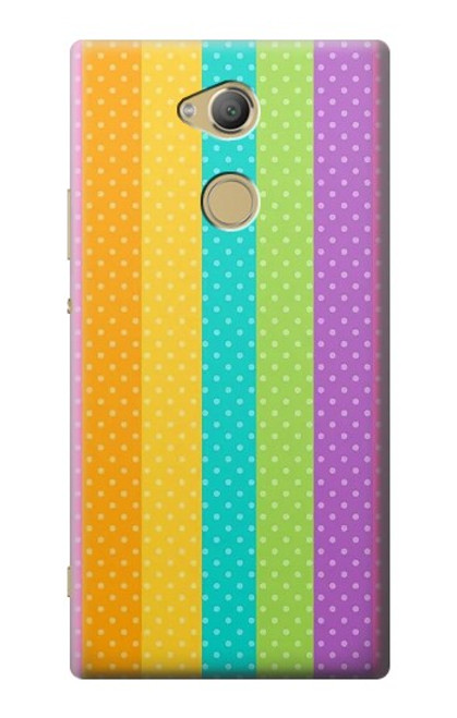 W3678 Vertical arc-en-ciel coloré Etui Coque Housse et Flip Housse Cuir pour Sony Xperia XA2 Ultra