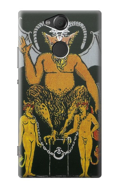 W3740 Carte de tarot le diable Etui Coque Housse et Flip Housse Cuir pour Sony Xperia XA2