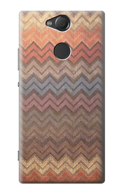 W3752 Motif de tissu en zigzag imprimé graphique Etui Coque Housse et Flip Housse Cuir pour Sony Xperia XA2