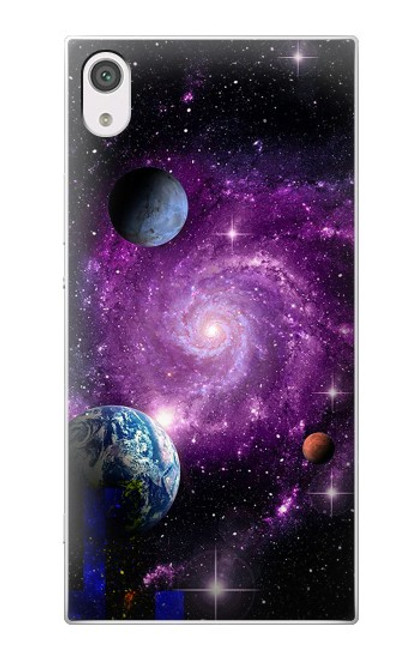 W3689 Planète spatiale Galaxy Etui Coque Housse et Flip Housse Cuir pour Sony Xperia XA1