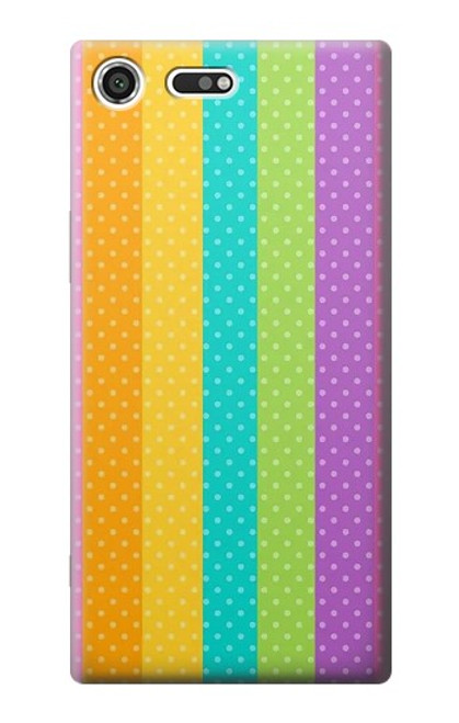 W3678 Vertical arc-en-ciel coloré Etui Coque Housse et Flip Housse Cuir pour Sony Xperia XZ Premium