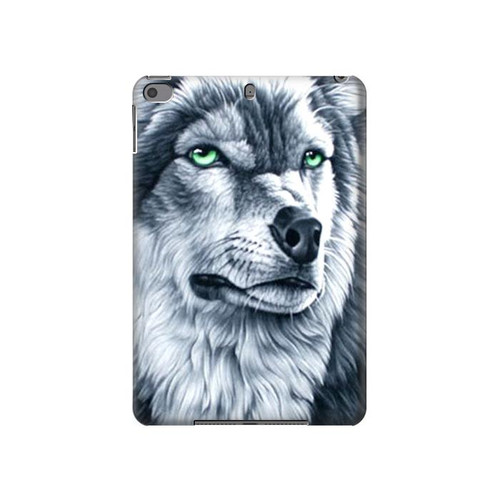 W0123 Loup blanc Tablet Etui Coque Housse pour iPad mini 4, iPad mini 5, iPad mini 5 (2019)