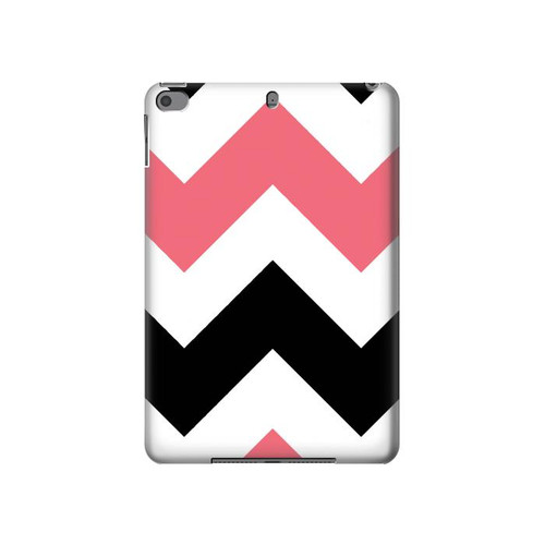 W1849 Rose Noir Chevron Zigzag Tablet Etui Coque Housse pour iPad mini 4, iPad mini 5, iPad mini 5 (2019)