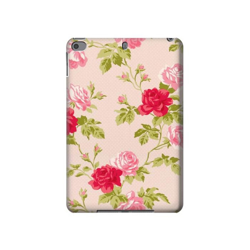 W3037 Jolie Flora Rose Cottage Tablet Etui Coque Housse pour iPad mini 4, iPad mini 5, iPad mini 5 (2019)