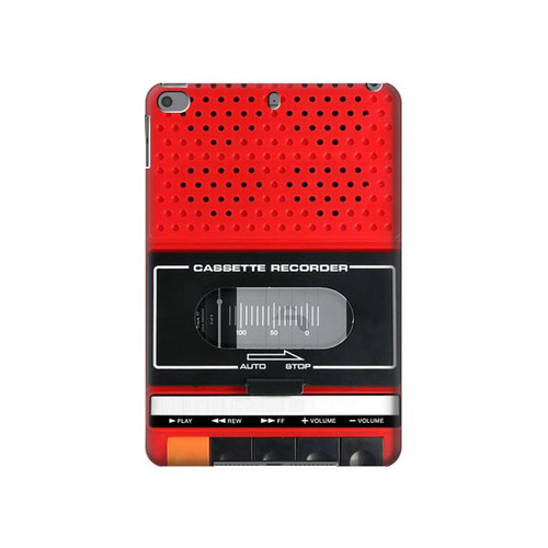 W3204 Rouge Cassette Recorder graphique Tablet Etui Coque Housse pour iPad mini 4, iPad mini 5, iPad mini 5 (2019)
