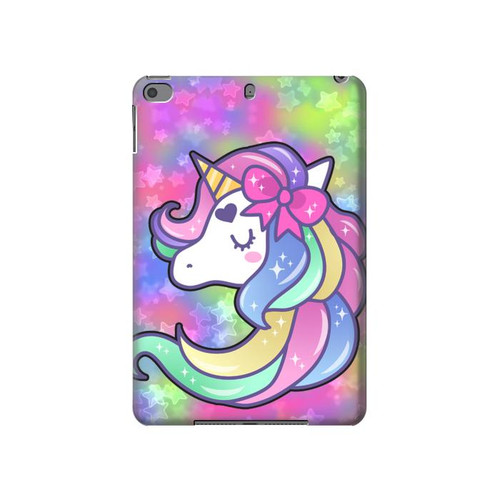 W3264 Pastel Licorne Tablet Etui Coque Housse pour iPad mini 4, iPad mini 5, iPad mini 5 (2019)