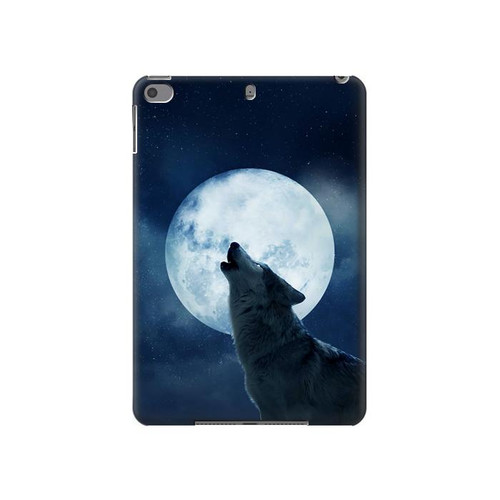 W3693 Pleine lune du loup blanc sinistre Tablet Etui Coque Housse pour iPad mini 4, iPad mini 5, iPad mini 5 (2019)