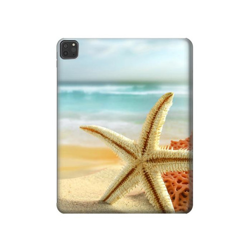 W1117 Étoiles de mer sur la plage Tablet Etui Coque Housse pour iPad Pro 11 (2021,2020,2018, 3rd, 2nd, 1st)