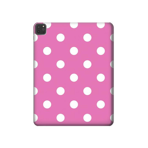 W2358 Rose à pois Tablet Etui Coque Housse pour iPad Pro 11 (2021,2020,2018, 3rd, 2nd, 1st)