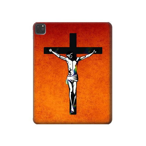 W2421 Jésus-Christ sur la croix Tablet Etui Coque Housse pour iPad Pro 11 (2021,2020,2018, 3rd, 2nd, 1st)