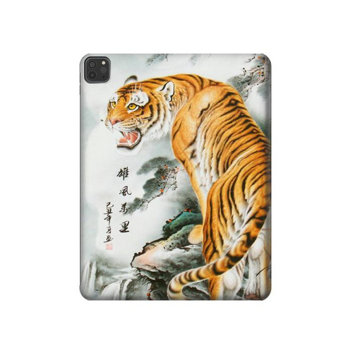 W2750 Peinture orientale Tigre chinois Tablet Etui Coque Housse pour iPad Pro 11 (2021,2020,2018, 3rd, 2nd, 1st)