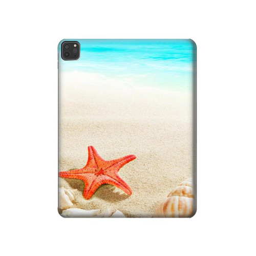 W3212 Coquilles de mer Étoile de mer Plage Tablet Etui Coque Housse pour iPad Pro 11 (2021,2020,2018, 3rd, 2nd, 1st)