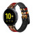 CA0105 indien rouge Bracelet de montre intelligente en silicone et cuir pour Samsung Galaxy Watch, Gear, Active