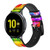 CA0652 Coloré Disco étoile Bracelet de montre intelligente en silicone et cuir pour Samsung Galaxy Watch, Gear, Active
