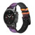 CA0217 Nébuleuse Arc en ciel espace Bracelet de montre intelligente en silicone et cuir pour Garmin Smartwatch