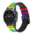 CA0484 Tie Dye Swirl couleur Bracelet de montre intelligente en silicone et cuir pour Garmin Smartwatch