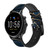 CA0774 Marine Bleu Art Graphique Bracelet de montre intelligente en silicone et cuir pour Fossil Smartwatch