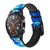 CA0210 Tie Dye Bleu Bracelet de montre intelligente en silicone et cuir pour Wristwatch Smartwatch