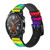 CA0484 Tie Dye Swirl couleur Bracelet de montre intelligente en silicone et cuir pour Wristwatch Smartwatch